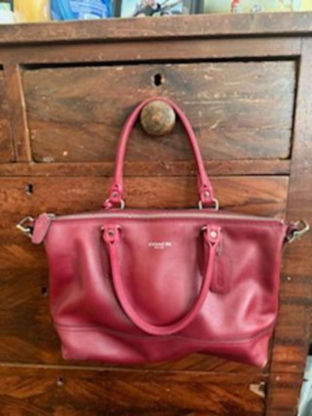 Coach Red Leather Molly Satchel